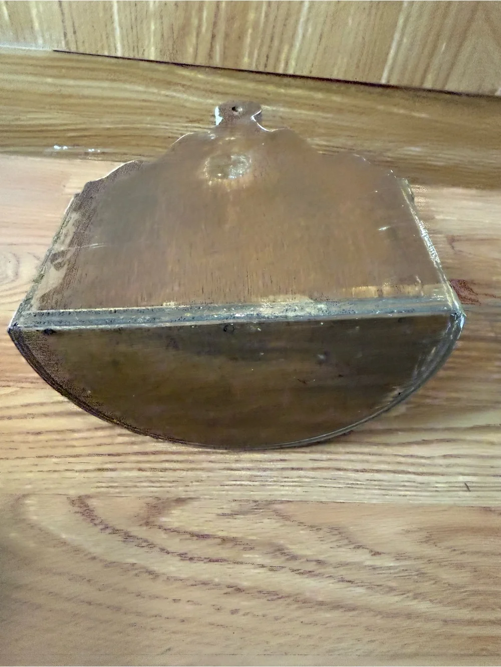 A wooden wall box for farmhouse decor,featuring hand-painted floral designs